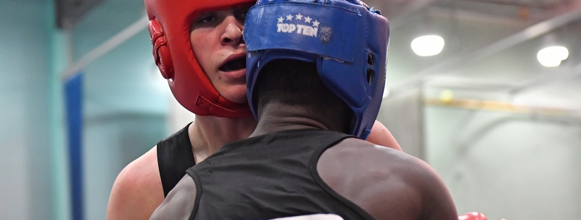 Boxers showing mutual respect